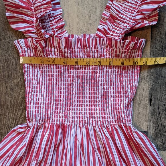 Hill House The Ellie Nap Dress XXS Red Stripe Midi - Picture 6 of 6